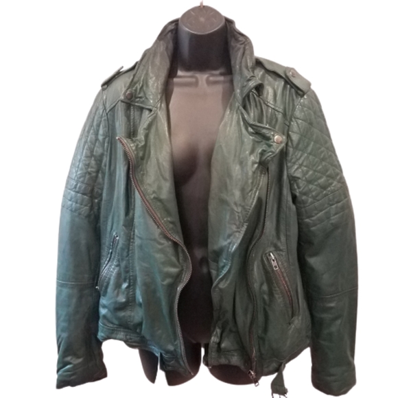 Muubaa Nido Quilted Moto Leather Biker Jacket Sz14 - Picture 4 of 8